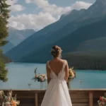 A bride in her destination wedding in the Kootenays